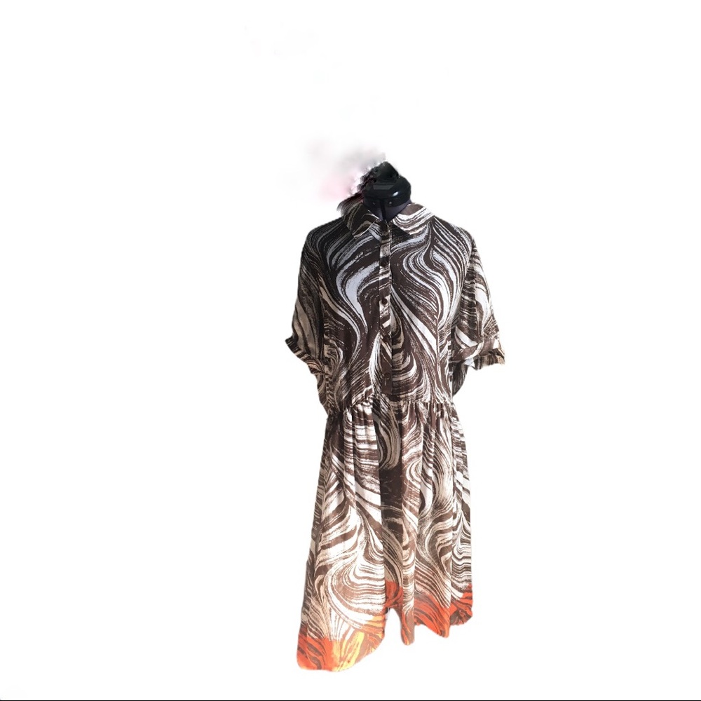 Peter Nygard Button Sheer Dress / Beach Cover Up